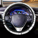 White And Black USA Flag Print Car Steering Wheel Cover