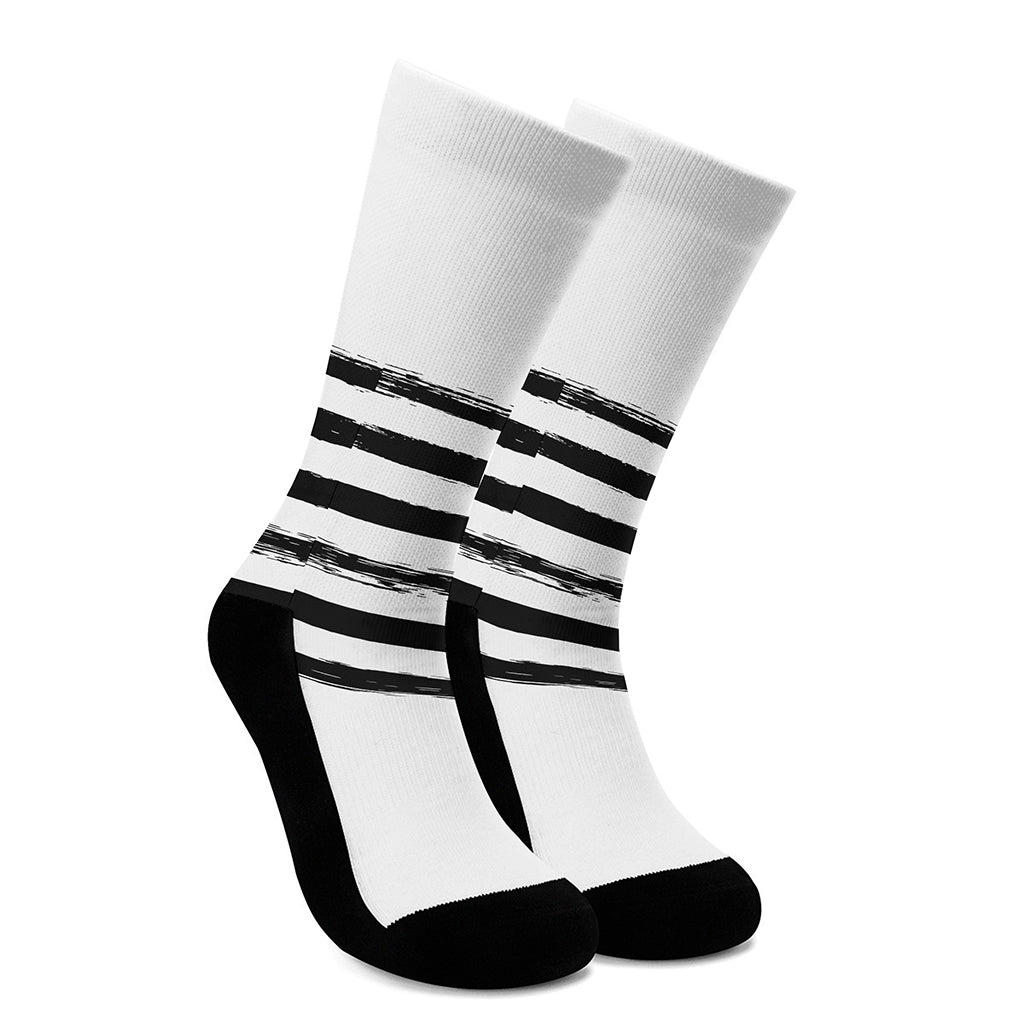 White And Black USA Flag Print Crew Socks