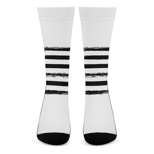 White And Black USA Flag Print Crew Socks