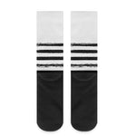 White And Black USA Flag Print Crew Socks