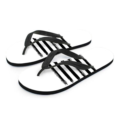 White And Black USA Flag Print Flip Flops