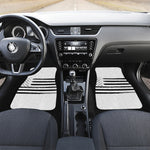 White And Black USA Flag Print Front and Back Car Floor Mats