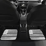 White And Black USA Flag Print Front and Back Car Floor Mats