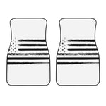 White And Black USA Flag Print Front Car Floor Mats