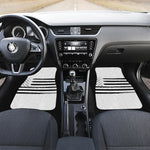 White And Black USA Flag Print Front Car Floor Mats