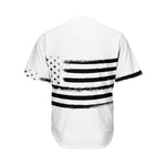 White And Black USA Flag Print Men's Baseball Jersey