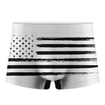 White And Black USA Flag Print Men's Boxer Briefs