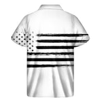 White And Black USA Flag Print Men's Short Sleeve Shirt