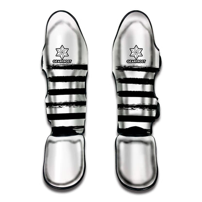 White And Black USA Flag Print Muay Thai Shin Guard