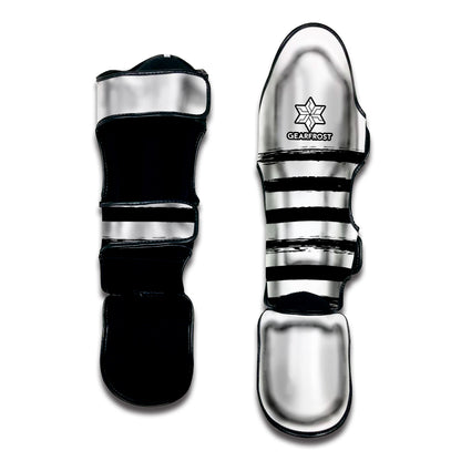 White And Black USA Flag Print Muay Thai Shin Guard