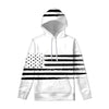 White And Black USA Flag Print Pullover Hoodie
