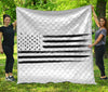White And Black USA Flag Print Quilt