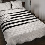 White And Black USA Flag Print Quilt Bed Set