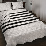 White And Black USA Flag Print Quilt Bed Set