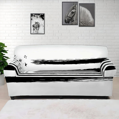 White And Black USA Flag Print Sofa Cover
