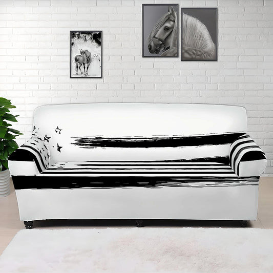 White And Black USA Flag Print Sofa Cover