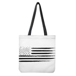 White And Black USA Flag Print Tote Bag