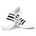 White And Black USA Flag Print White Slip On Sneakers