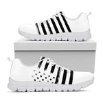 White And Black USA Flag Print White Sneakers