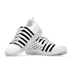White And Black USA Flag Print White Sneakers
