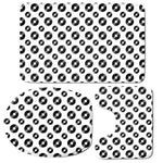 White And Black Vinyl Pattern Print 3 Piece Bath Mat Set