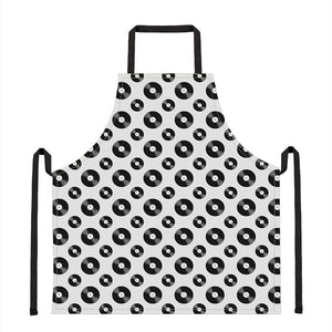 White And Black Vinyl Pattern Print Apron