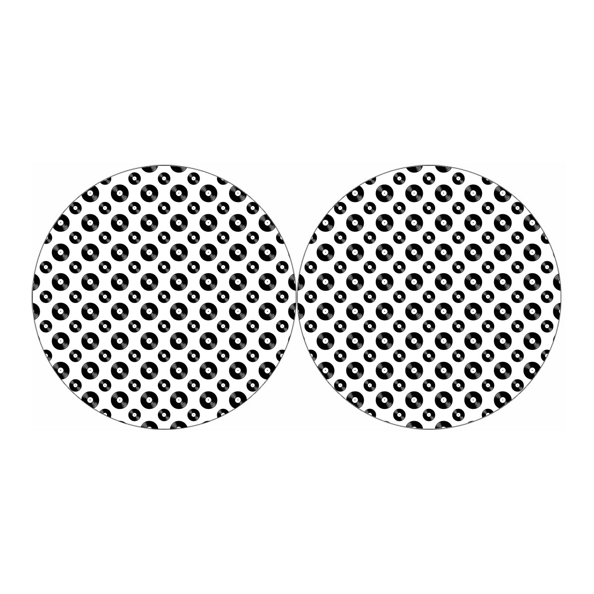 White And Black Vinyl Pattern Print Car Coasters