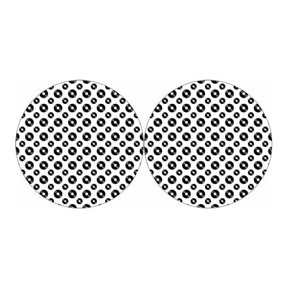 White And Black Vinyl Pattern Print Car Coasters