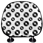 White And Black Vinyl Pattern Print Car Headrest Covers