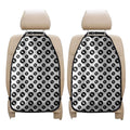 White And Black Vinyl Pattern Print Car Seat Organizers