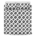 White And Black Vinyl Pattern Print Duvet Cover Bedding Set