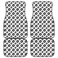 White And Black Vinyl Pattern Print Front and Back Car Floor Mats