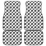 White And Black Vinyl Pattern Print Front and Back Car Floor Mats