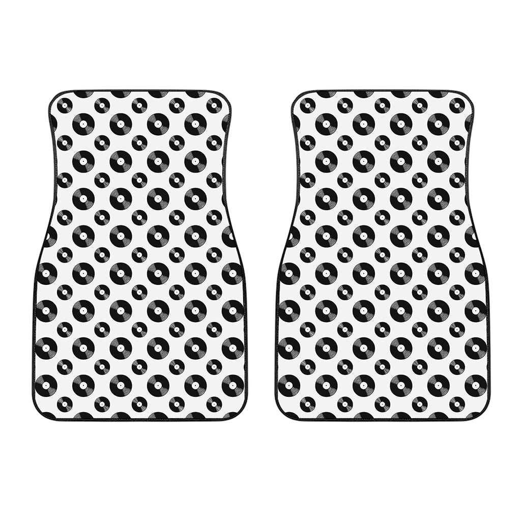 White And Black Vinyl Pattern Print Front Car Floor Mats