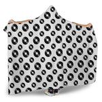White And Black Vinyl Pattern Print Hooded Blanket
