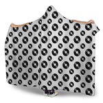 White And Black Vinyl Pattern Print Hooded Blanket