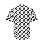 White And Black Vinyl Pattern Print Men's Baseball Jersey