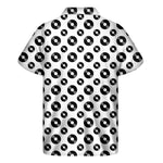 White And Black Vinyl Pattern Print Men's Short Sleeve Shirt
