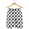 White And Black Vinyl Pattern Print Men's Shorts