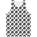 White And Black Vinyl Pattern Print Men's Tank Top