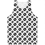 White And Black Vinyl Pattern Print Men's Tank Top