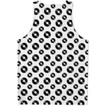 White And Black Vinyl Pattern Print Men's Tank Top