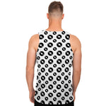 White And Black Vinyl Pattern Print Men's Tank Top