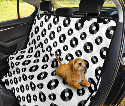 White And Black Vinyl Pattern Print Pet Car Back Seat Cover