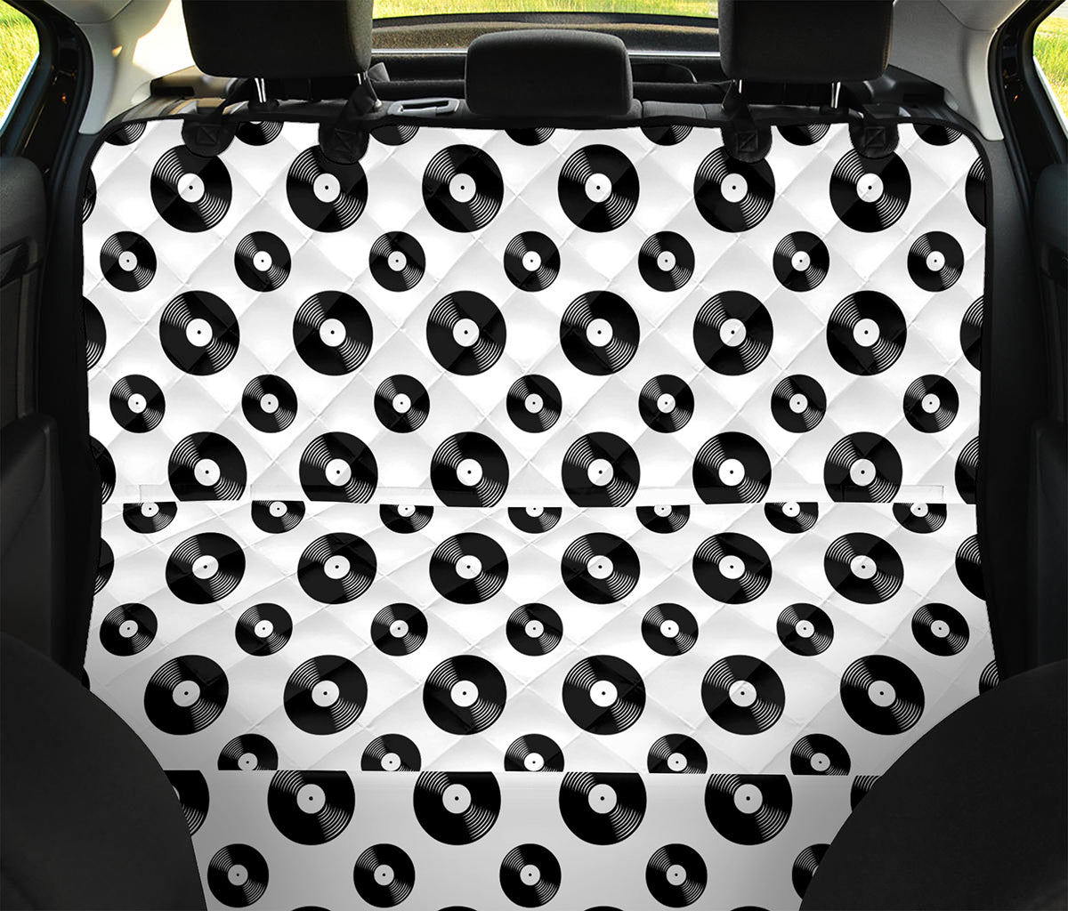 White And Black Vinyl Pattern Print Pet Car Back Seat Cover