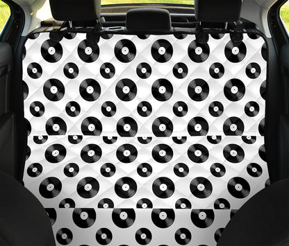White And Black Vinyl Pattern Print Pet Car Back Seat Cover