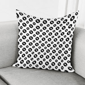 White And Black Vinyl Pattern Print Pillow Cover