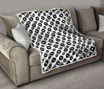 White And Black Vinyl Pattern Print Quilt