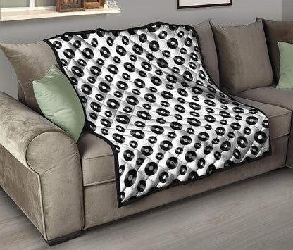 White And Black Vinyl Pattern Print Quilt
