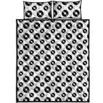 White And Black Vinyl Pattern Print Quilt Bed Set